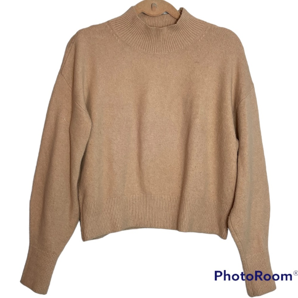 & Other Stories Mock-neck Crop Long Sleeve Sweater Size Small